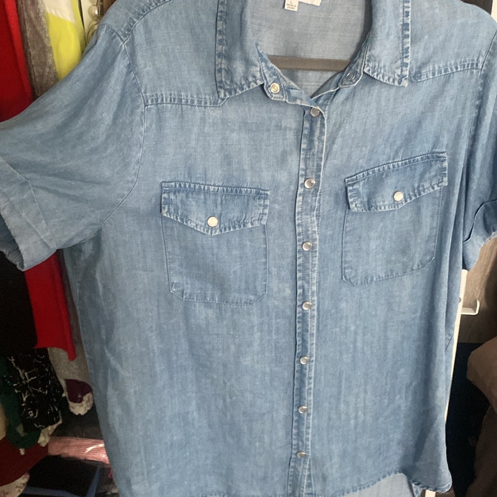 Jane and Delancey Blue Button Down Shirt - Picture 2 of 6